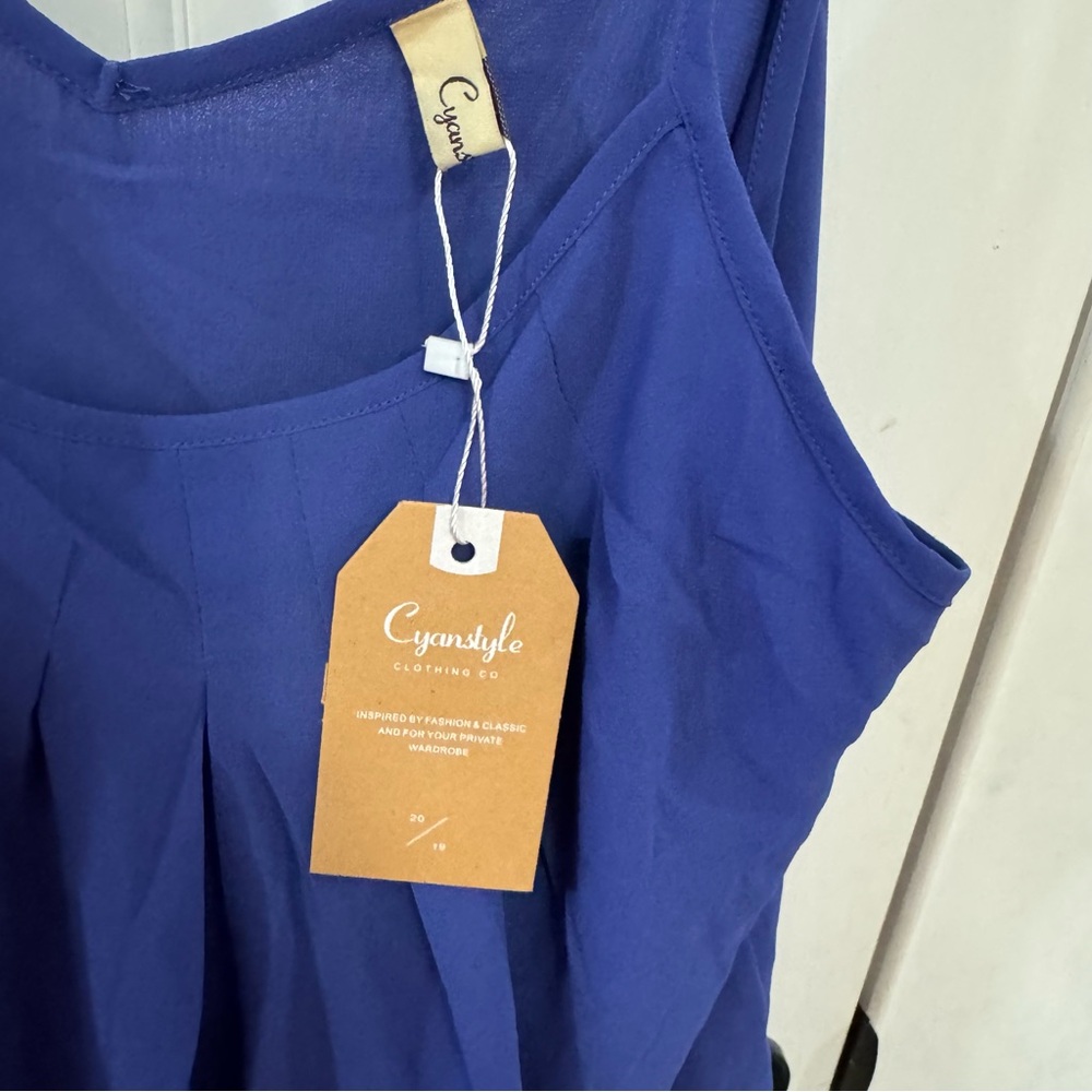 Cyanstyle Pleated‎ Chiffon Cami Top – NWT – Size L - Picture 8 of 12